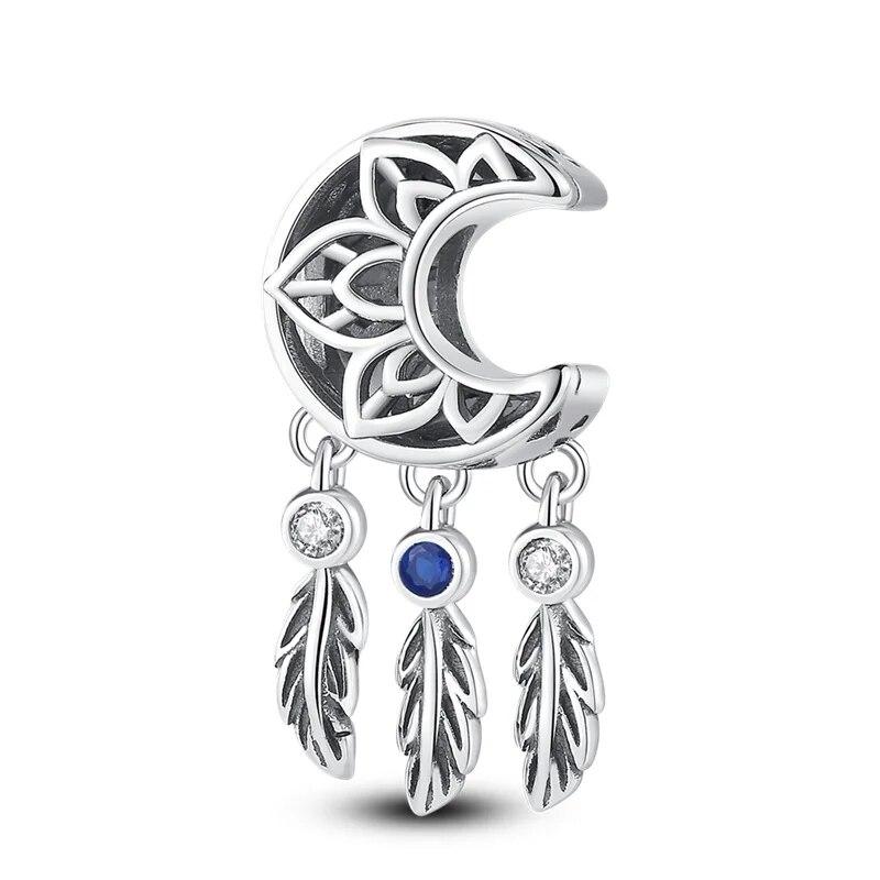 copperplated Dream Catcher Moon Bead Charms Compatible With Pandora BraceletsBangle Do It Yourself Ideal For Women Birthday Fine Jewellery Gift New