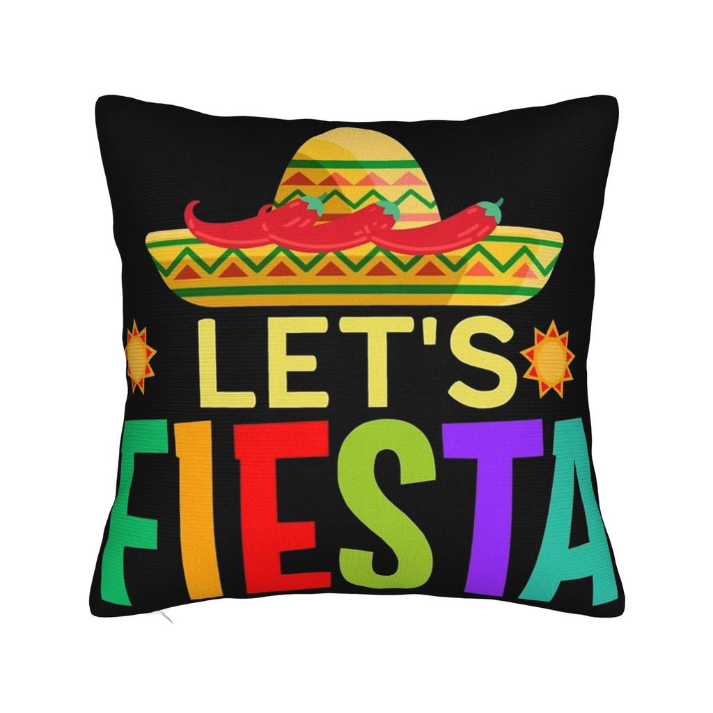 Decorative Pillow Covers Lets Fiesta Cinco De Mayo  Stuff Home  Throw Pillow Case Cover Square MultiSize