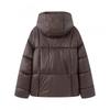 Womens Warm Winter Hooded Puffer Coat Casual Slim Fit Cotton-Padded Jacket Coffee Color