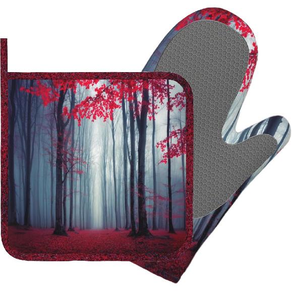 Day of The Dead Oven Mitt and Pot Holder with Silicone Heat Resistant Kitchen for Cooking BBQ Baking Grilling Cooking Protection