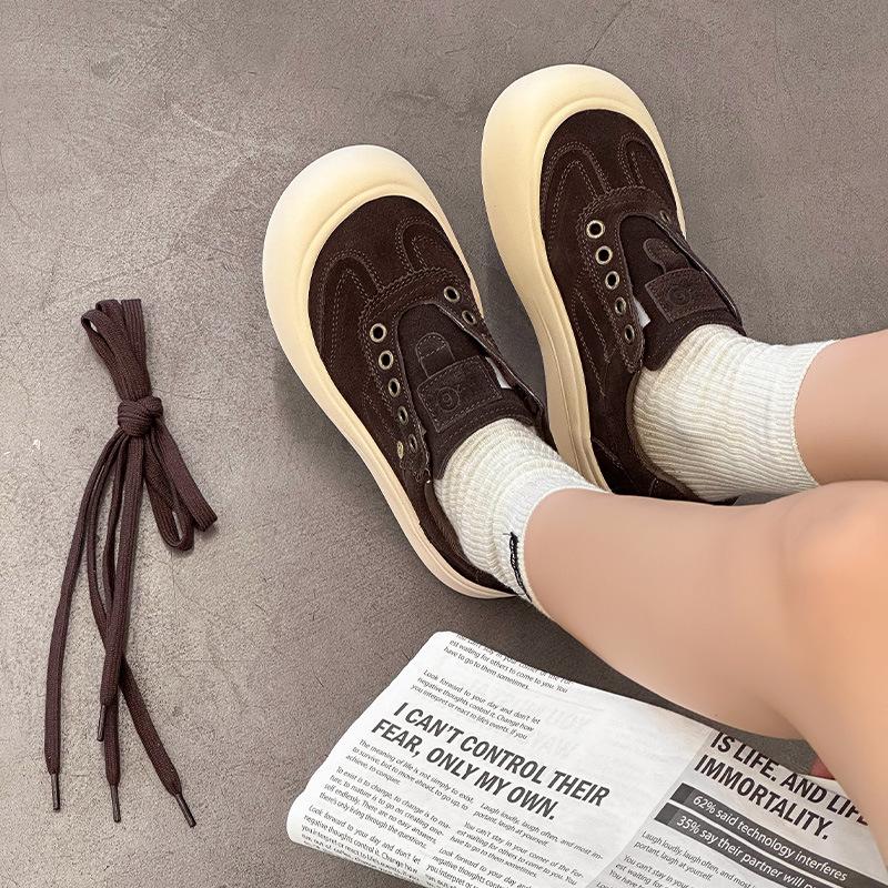 Board Shoes Autumn New Thick-soled Heightening Single Shoes Comfortable Ugly Cute Casual Shoes