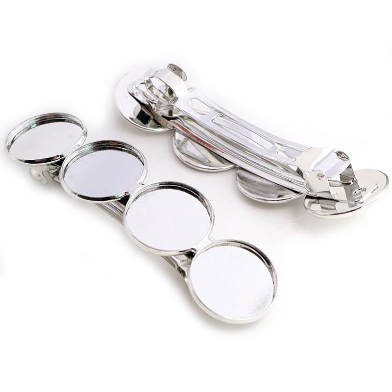 5pcs 12mm 20mm with 4 cameo High Quality Silver Plated / Bronze Gold Plated Copper Material Hairpin Hair Clips Hairpin Setting