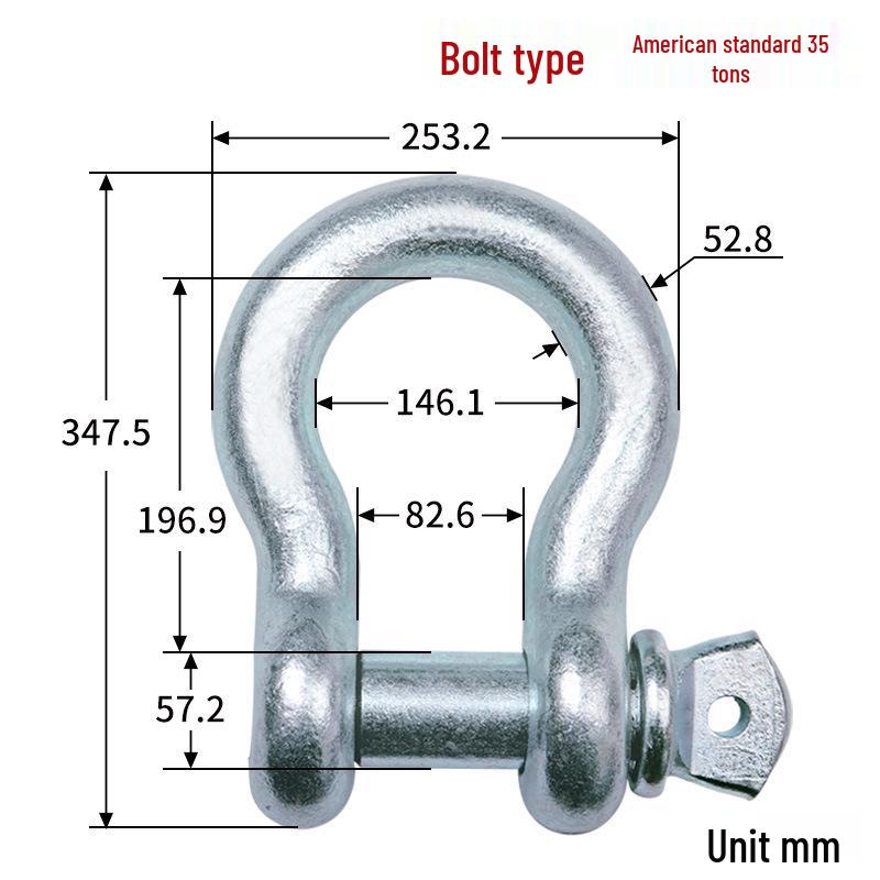 Chenghua Heavy Duty Galvanized D-Type Lifting Shackle Bow Bolt