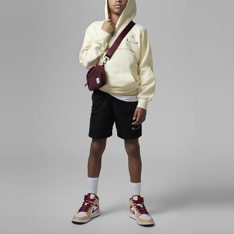 Jordan Kinder Logo Bestickt Bedruckter Hoodie Kinder Hoodies Kokosmilch FJ5528-113