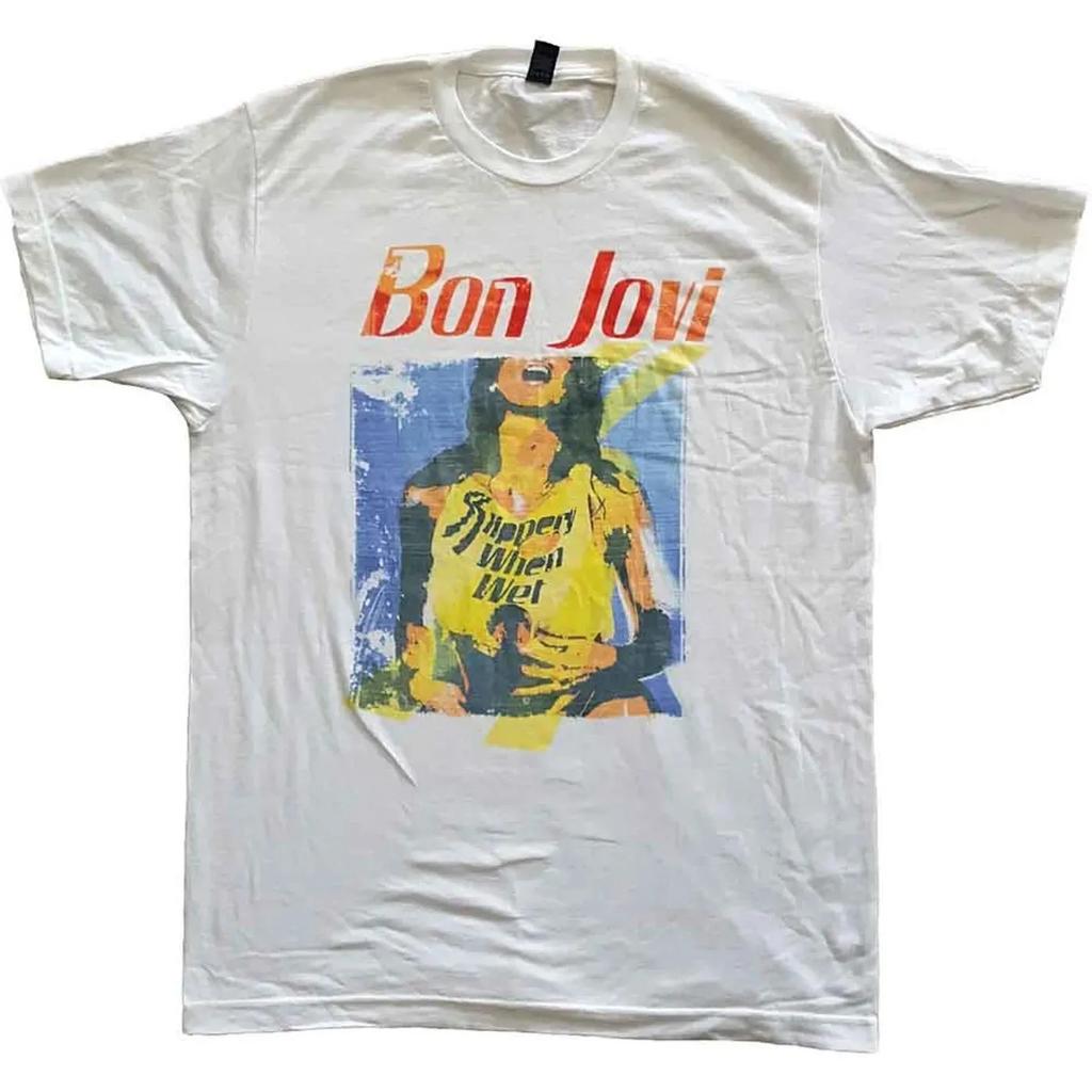 Kapela Bon Jovi Klasické Album Plakát Grafický Potisk Tričko Ležérní Oversize Muži Ženy Bavlna Streetwear Harajuku Styl Tričko