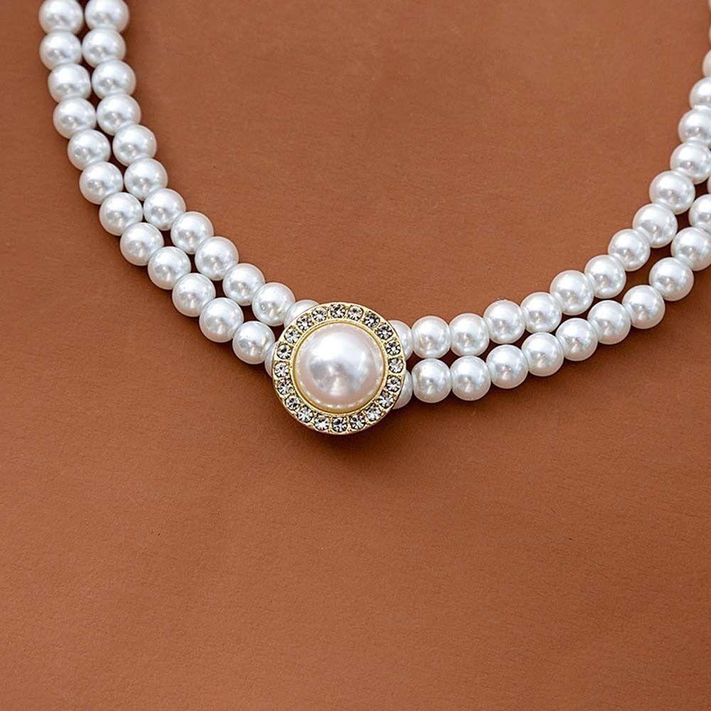 Party Pearl Necklace Beads Pearl  Choker Fashion Pearl Chain