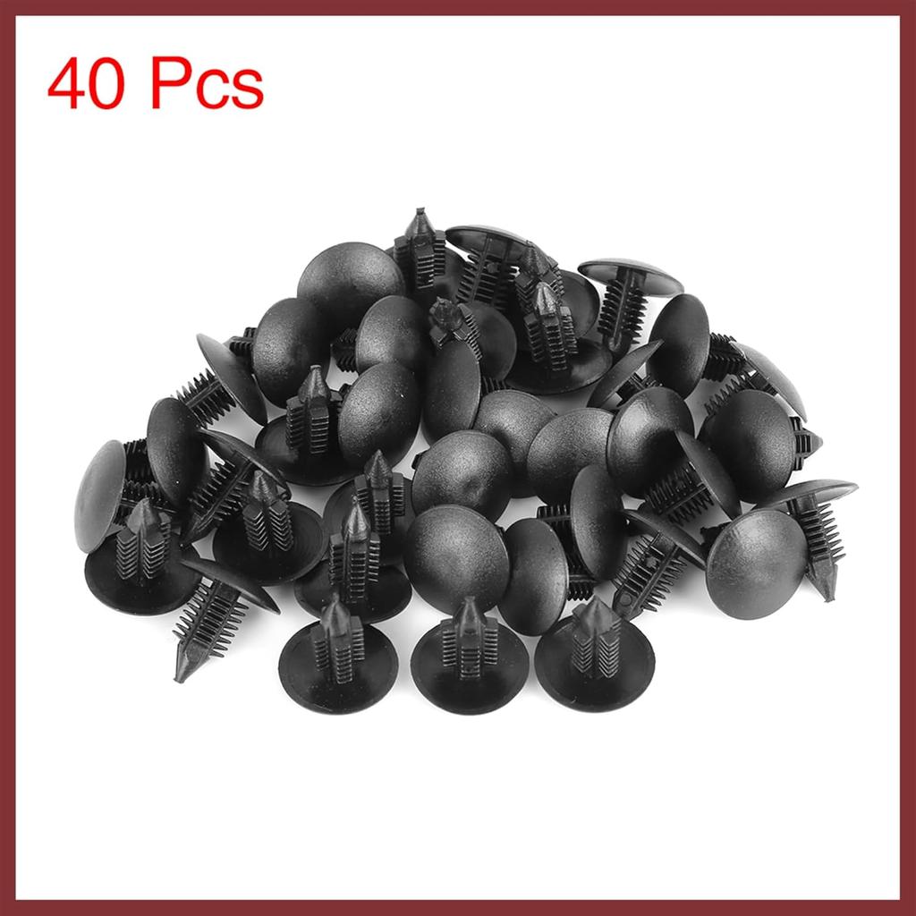 40pcs 10mm Hole Dia Plastic Bolt Rivets Fastener Rivets Bumper Retainer Clips Black for Car Front Rear Upper Replace Parts
