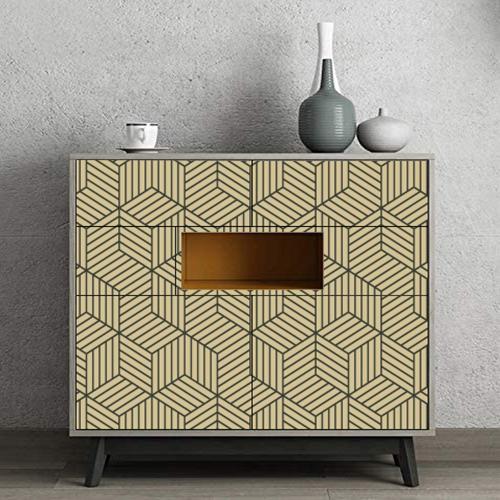 Black And Beige Geometry Stripped Hexagon Peel And Stick Wallpaper Black Stripes Self Adhesive Wallpaper For Bedroom Wall Decor