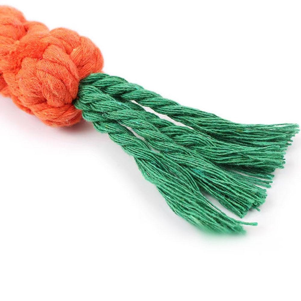 1Pcs Carrot Dog Bite Rope Pet Dog Hoys Safe Durable Braided Bite Dog Chew Toys Resistant Puppy Molar Cleaning Teeth Cotton Rope