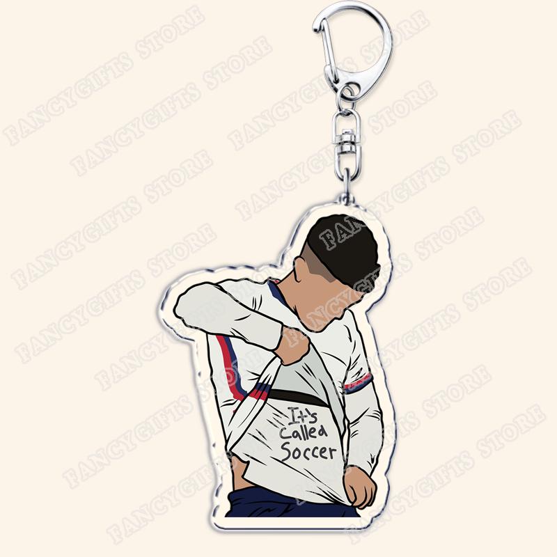 Popular Soccer Ball Player Keychains for Accessories Bag Football Key Chain Ring Fans Gifts Friends Keyrings 4