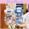 Crayon Shin Chan Plastic Water Cup With Straw For Kids Portable Ecofriendly Drinking Bottle