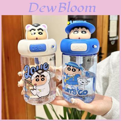 Crayon Shin Chan Plastic Water Cup With Straw For Kids Portable Ecofriendly Drinking Bottle
