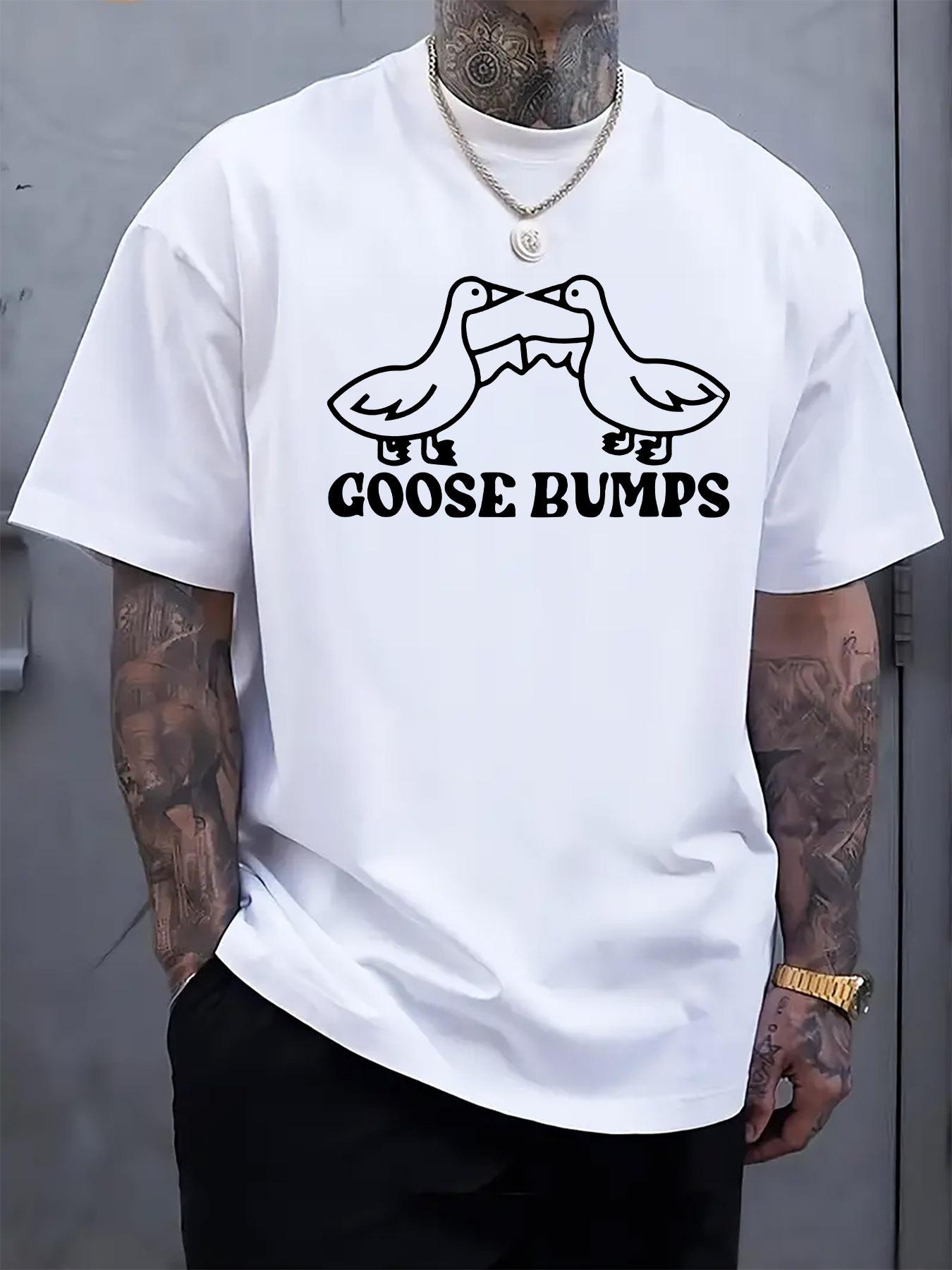 Casual Crew Neck T-shirt with Goose Bumps Print XXL
