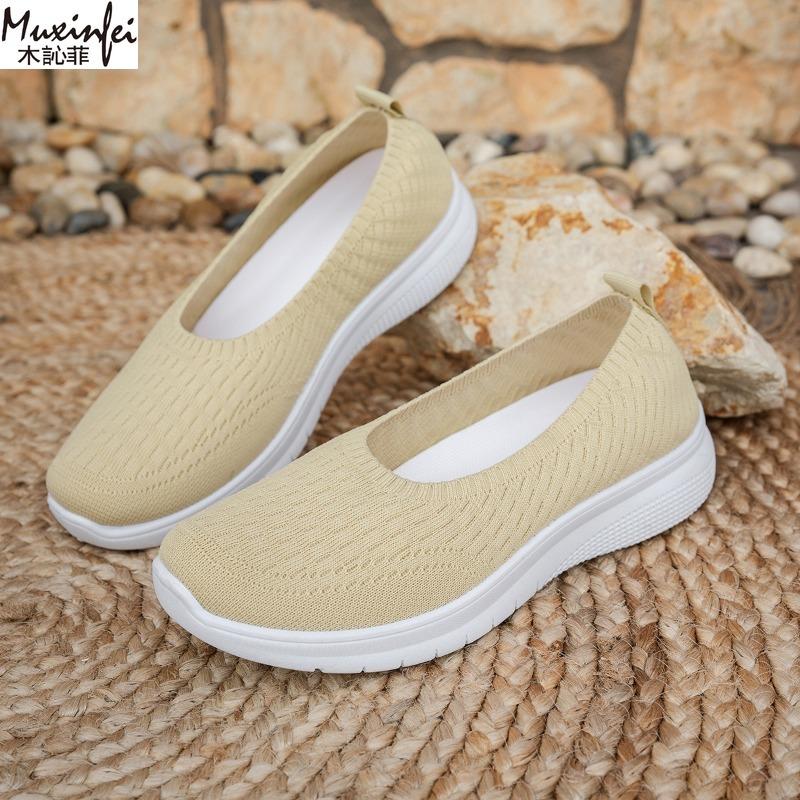 Fashion Women's 2025 Summer New Shallow Mouth Flat Bottom Women's Casual Single Shoes Large Size Ultra Light Women's Shoes Sale