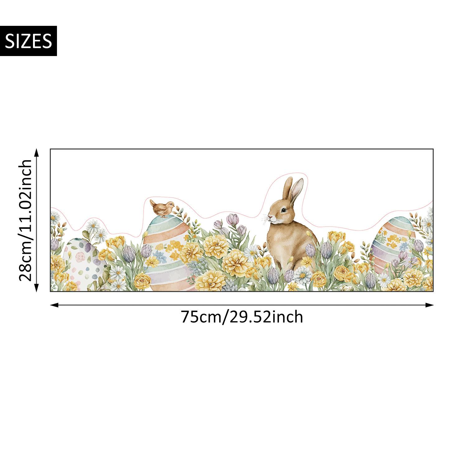 

1pc Large Easter Static Window Clings, Bunny Egg Design 75x28cm, Removable No Residue for Home Shop Glass Door Holiday Decor 75 28cm