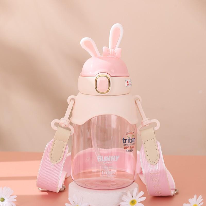 Water Bottle Outdoor Sports Large Capacity Plastic Water Cup Elastic Cover Student Portable Rope Cup Creative Cup Space Cup Kettle
