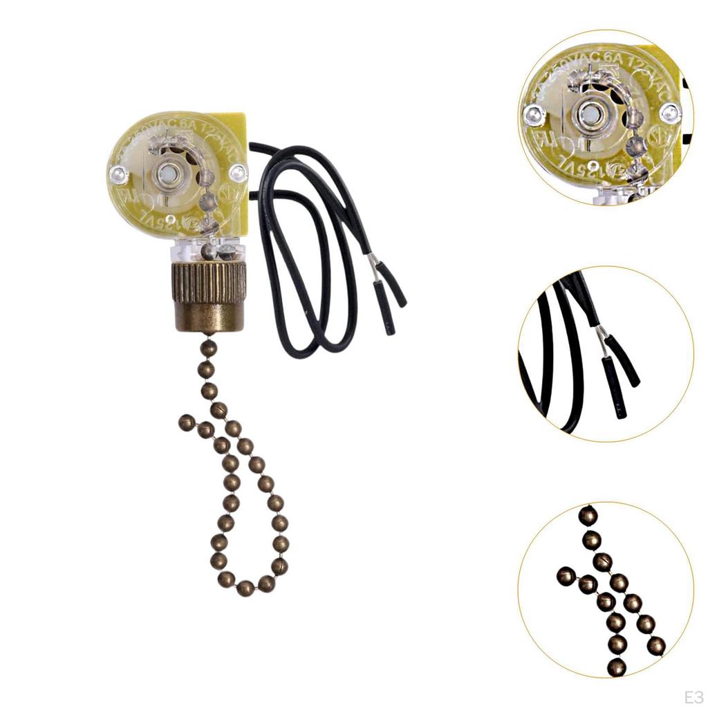 5 Count Fan Light Pull Switches for Wall Lights and Ceiling Fans Control