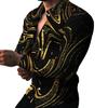 Men Shirt Long Sleeve Turn-down Collar Colorful Print Single-breasted Summer Top Men Clubwear