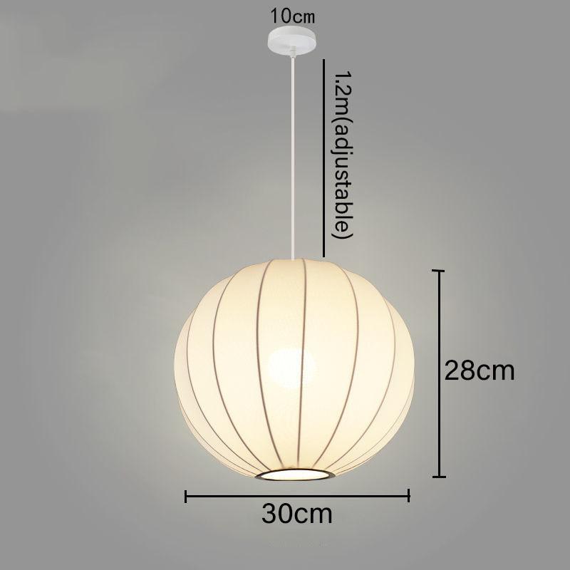 Modern Simple Led Lantern Pendant Light Restaurant Japanese Style Hanging Lights Teahouse Dining Room Fabric Droplights