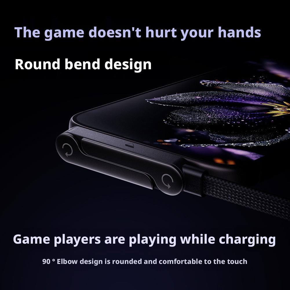 2-in-1 Invisible Holder Charger Cable, 240W Fast Charging Cord with Built-in Folding Phone Stand, Type-C Cable for iPhone Gaming