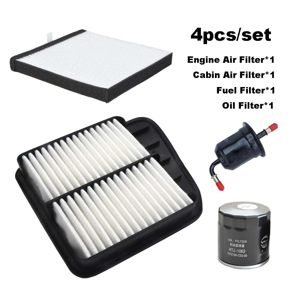 4pcs Filter Set For Dongfeng C31 C31S C32S C35 1.6L DFSK Parts SFG16C Engine Cabin A/C Air Fuel Gas Oil Filter Kit Accessories