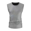 Men Club Vest O Neck Smooth Glossy Surface Check Sleeveless Slim Fit Soft Mid