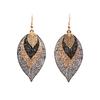 Multi-layered Hollow Leaf Ear Hooks, Dark Style Earrings, High-end Simple Earrings