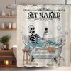 Halloween Shower Curtain, Vintage Gothic Spooky Funny Skull Skeleton Get Naked Bathroom Curtain Home Decor Waterproof Fabric