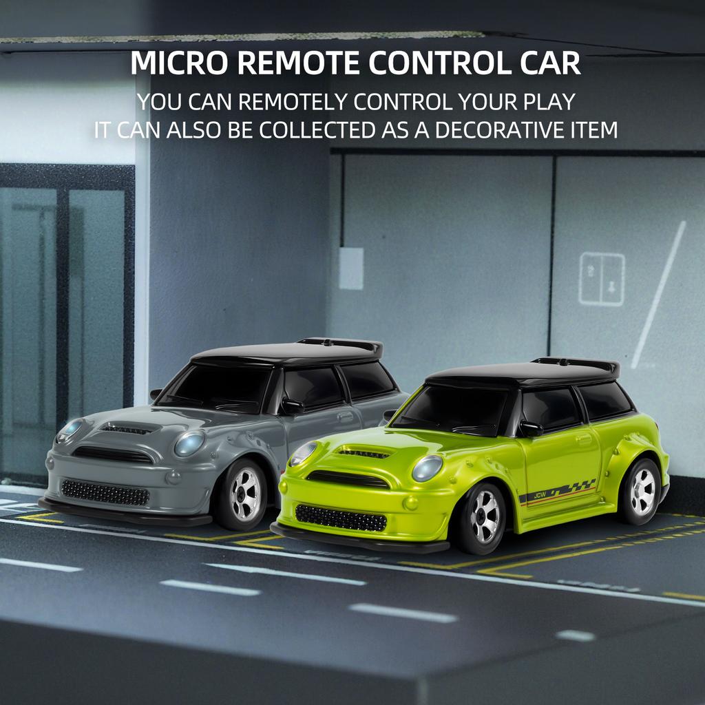 Remote Control Car 1/64 Scale 2 4G Alloy 4WD Drift Racing Mini RC Car Rechargeable Toy for Boys Kids Adults Desktop Game Gift