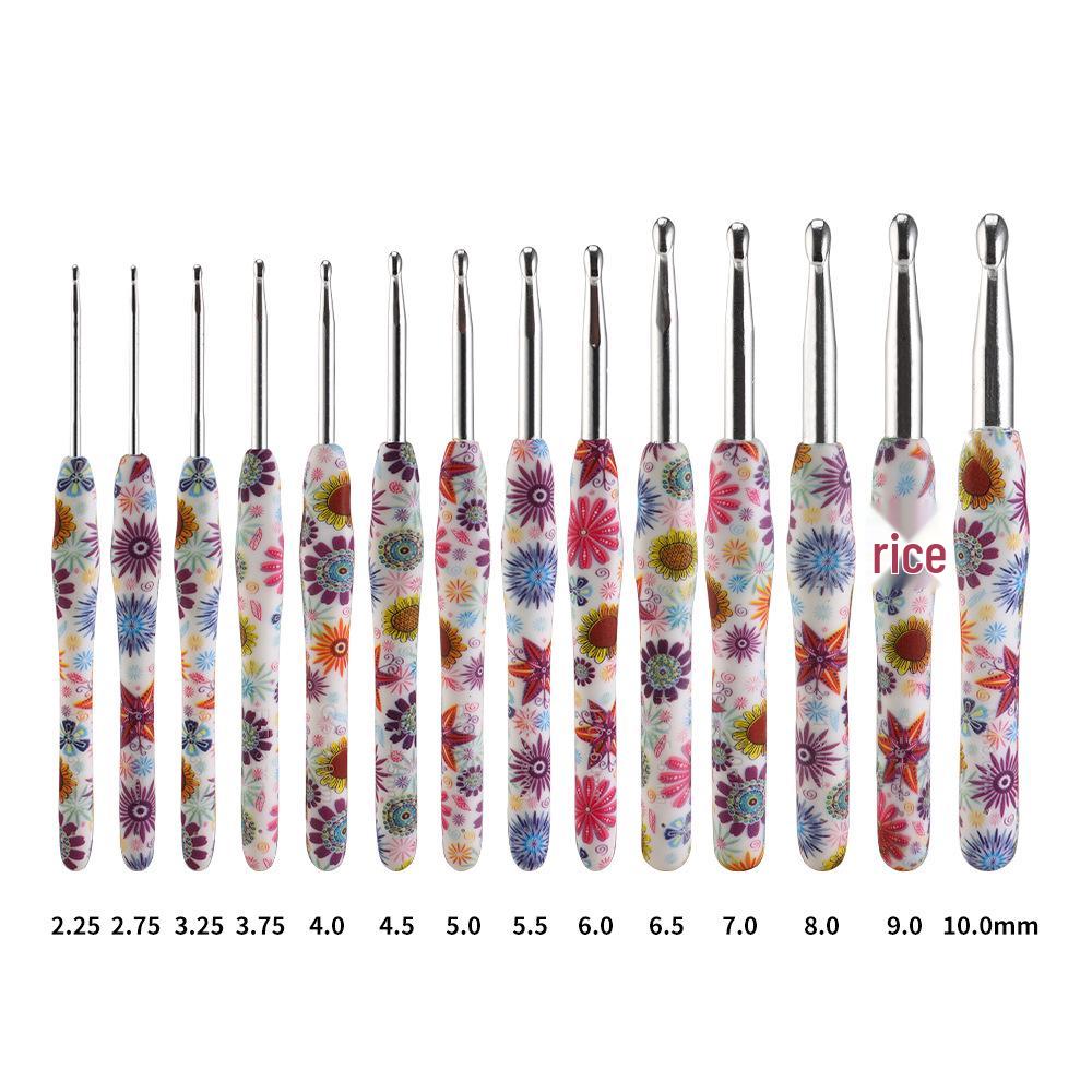 Soft Handle Aluminum Crochet Hook - Single Piece Wool Knitting Tool