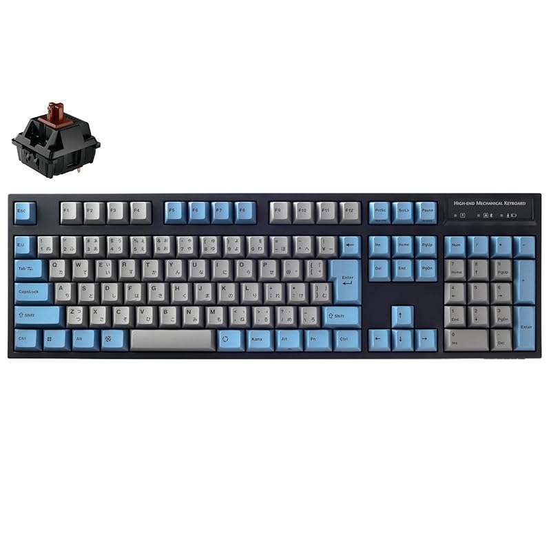 

LEOPOLD FC900RBT GRAYBLUE Bluetooth/USB-C Japanese sequence Kanaya full 108 keys key Switch hot-swappable Windows/macOS AAA battery powered CHERRY