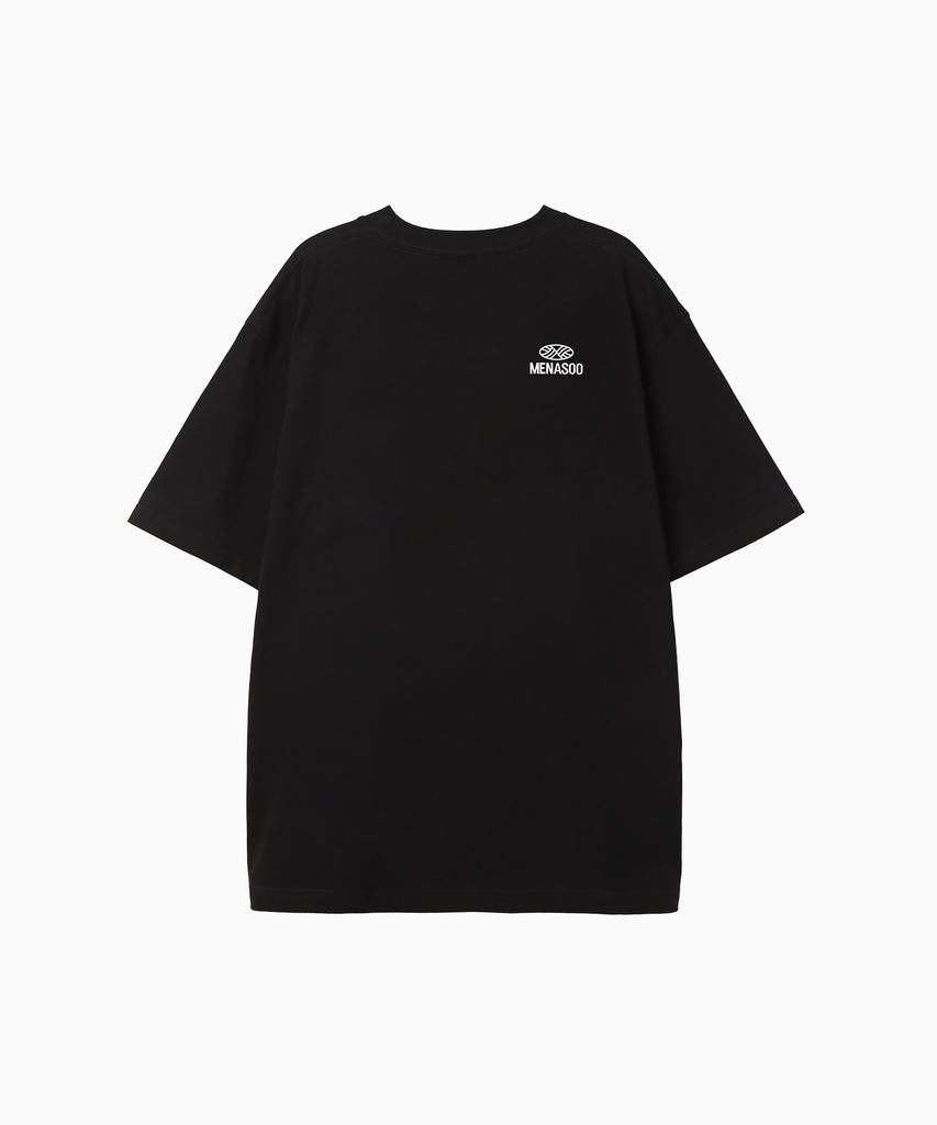 Minasu New Big Hearttrack Graphic T Shirt_Black_W