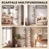 Libreria Moderna A 11 Ripiani Salvaspazio In Stile Industriale 34.5x41.5x163.5 Cm Bianco