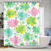 Colorful Succulent Print Shower Curtain Waterproof Fabric With Hooks For Bathroom Decorations Easy Installation In Home Bathroom