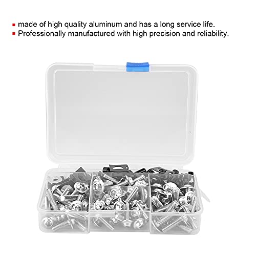 Motorradschrauben Aluminium 177 Stück Motorradschrauben Verkleidungsschrauben-Kit Universal M5 M6 für Yamaha Sportmotorrad (SILBER)