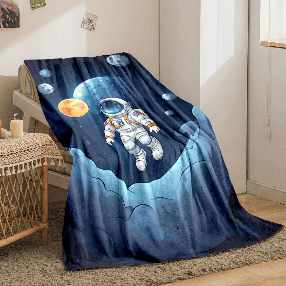 Astronaut Floating In Space Scene Print Blanket Soft and Cozy Perfect for the Living Room Bed Sofa or a Nap,gift