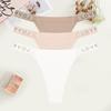 3Pcs Sexy Seamless Women's Underwear Low Waist Rhinestones Letter Thong Solid Stretch G-string Ladies Sports Bikini Lingerie New