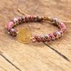 Handmade Natural African Stone Beaded Boho Yoga Wrap Bracelet &Bangle Stainless Steel Tree Of Life Braided Charm Bracelet
