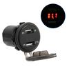 Waterproof Dual USB Phone Charging 4.2A Charger LED Digital Display Voltmeter with 23.6in LineRed DC12 24V