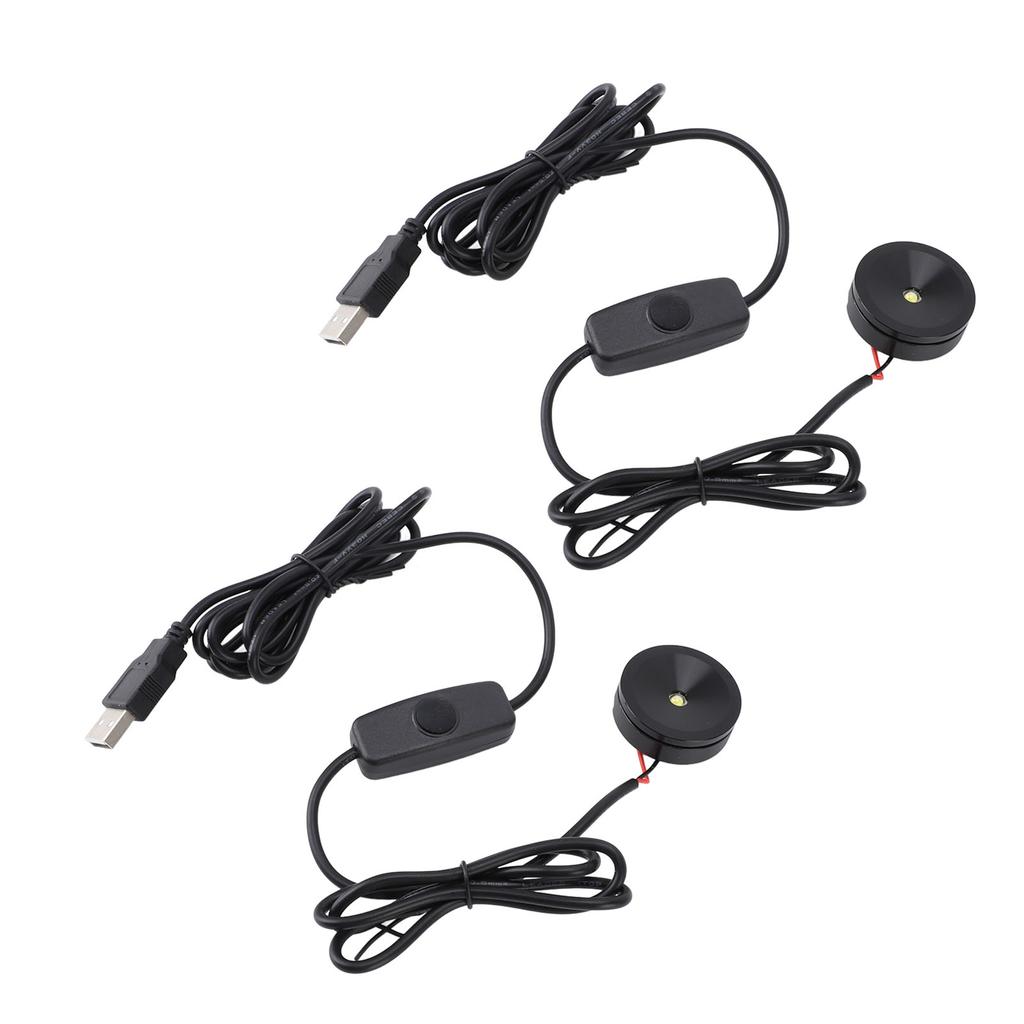 LED Spot Lights Easy Installation Dimmable Professional Indoor Spotlights USB 5V 2 Sets Compact for Jewelry Cases for Cabinets