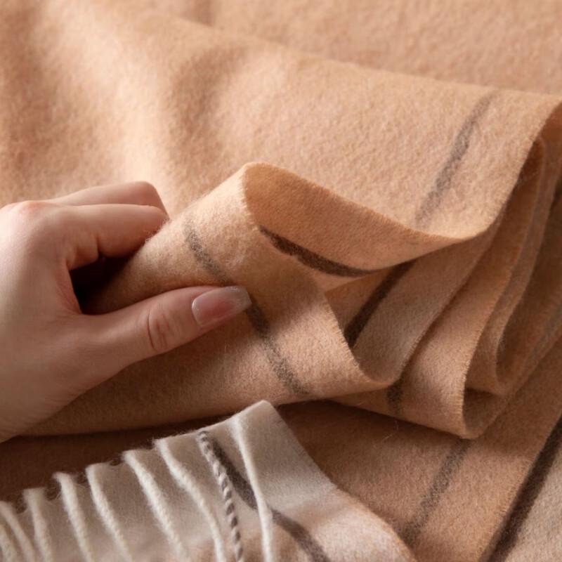 Bordered Long Tassel Wool Scarf