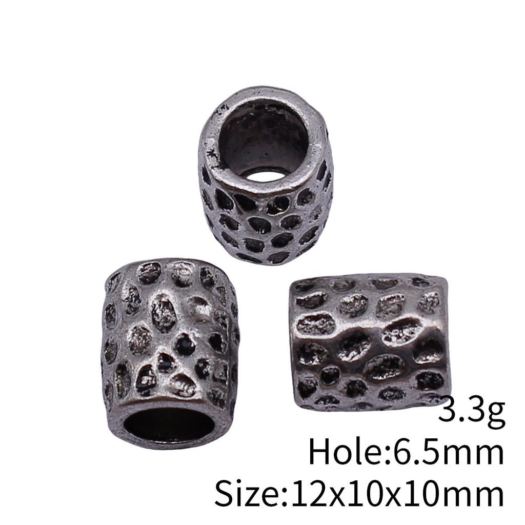 Hammered Texture Tube Spacer Beads Alloy Loose Beads For DIY Bracelet Dreadlocks Hair Braiding Jewelry Making Parts