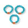 European, American Bohemian Turquoise Round Bead Ring, Simple Wind Orange Bead Gold Spacer, Vacation Versatile Jewelry Ring