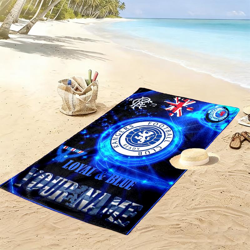 Name Custom Rangers fc Print Beach Towel, Large Soft Quick Dry Towel for Beach Camping Swimming