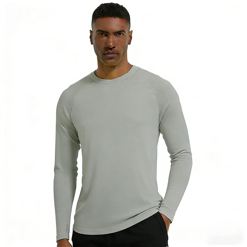 Men Long Sleeve Crew Neck T Shirt Lightweight Pullover Casual Regular Fit Knitwear Top for Daily Wear Office School