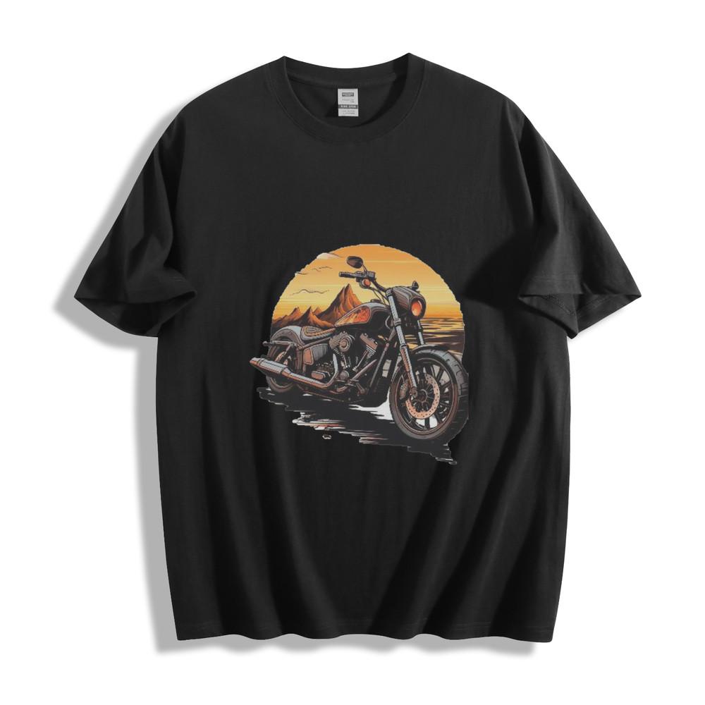 Black Mountain Cruiser T-Shirt - Epic Sunset Biker Art Unisex Tee