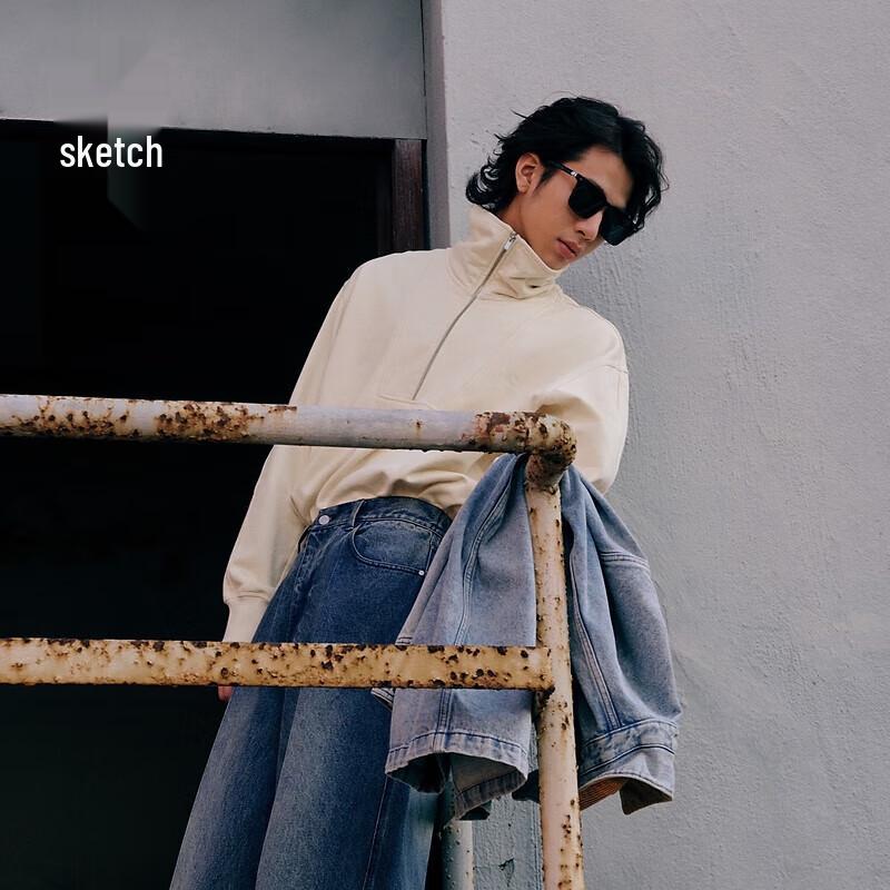 

CROQUIS Men s 2023 Autumn Stand-Collar Pullover Sweatshirt L