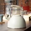 3L Whistling Tea Kettle with Heat-proof Foldable Handle Large Capacity Food Grade Teapot Kitchen Supplies
