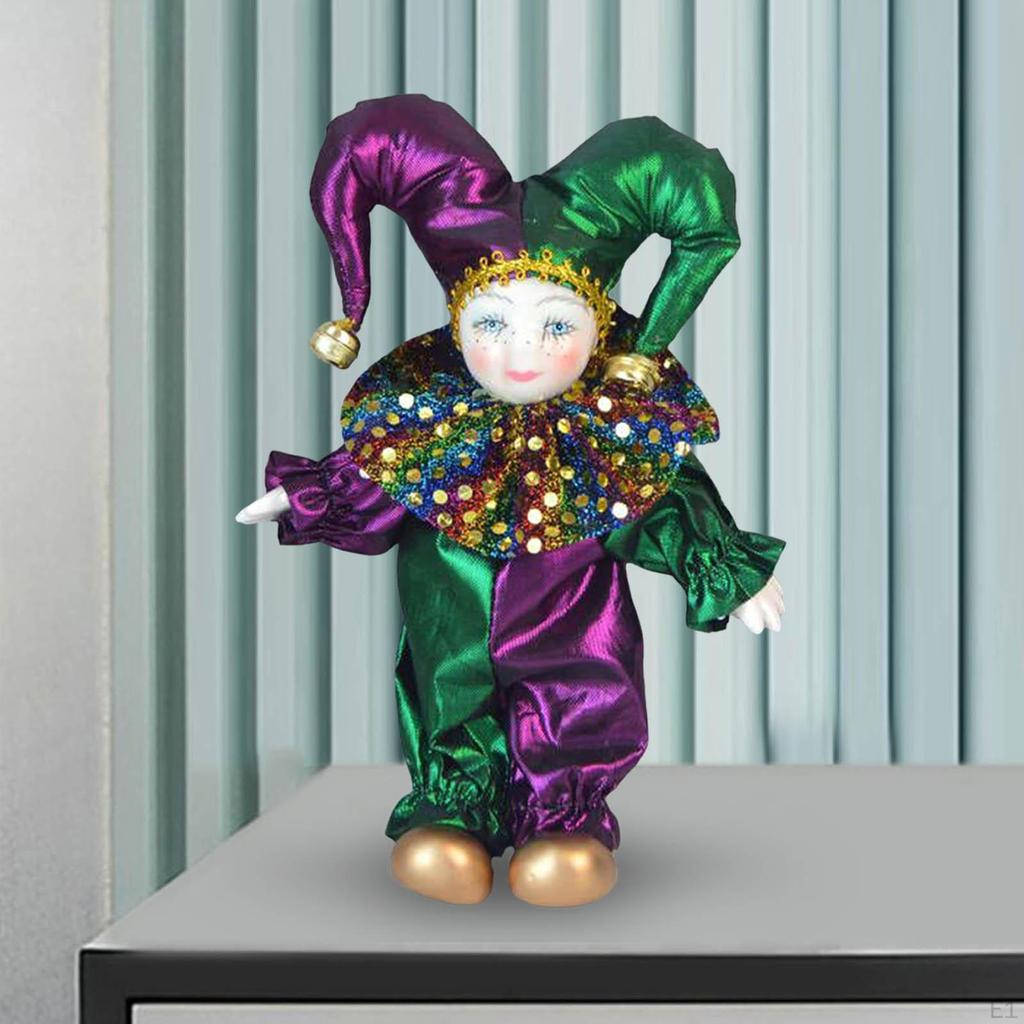 7 Inch Ceramic Figurines, Bendable Arms And Legs, Hand Painted, Stand Up for Desktop,