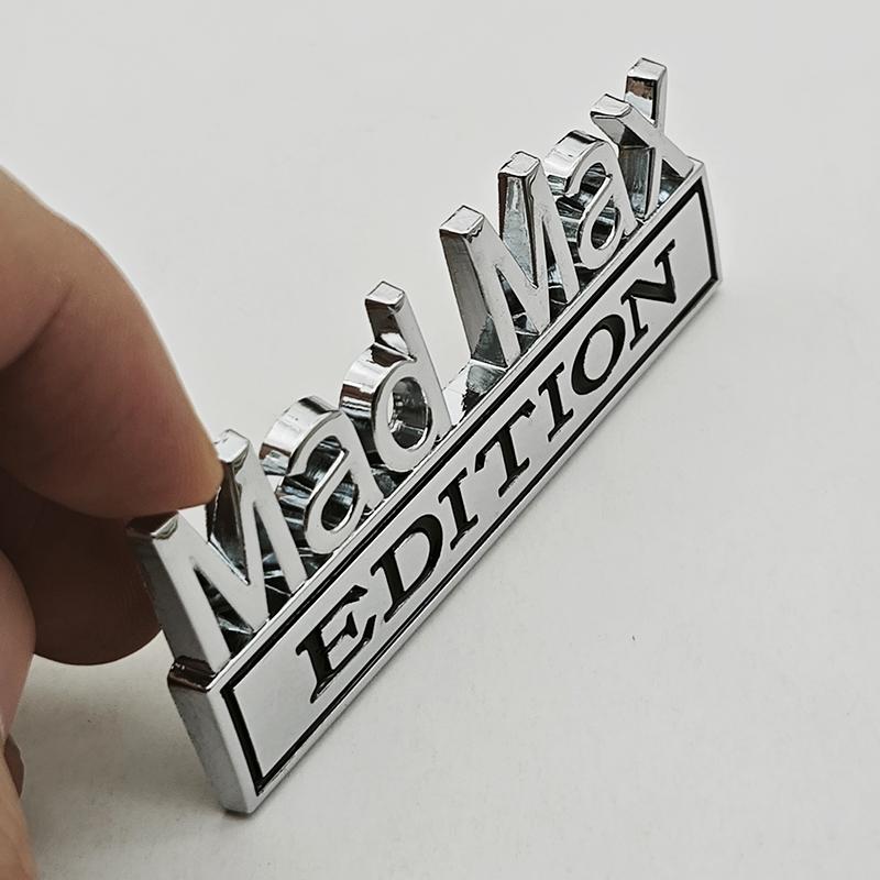 3D Logo Mad Max Edition Emblem Sticker Badge Fender Funny Decals Car Truck Replacement Door Decoration for Universal Car SUV